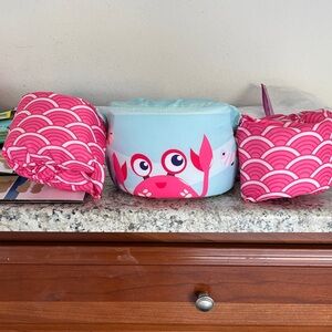 Kids Swim Float with Crab Design - Pink and Blue